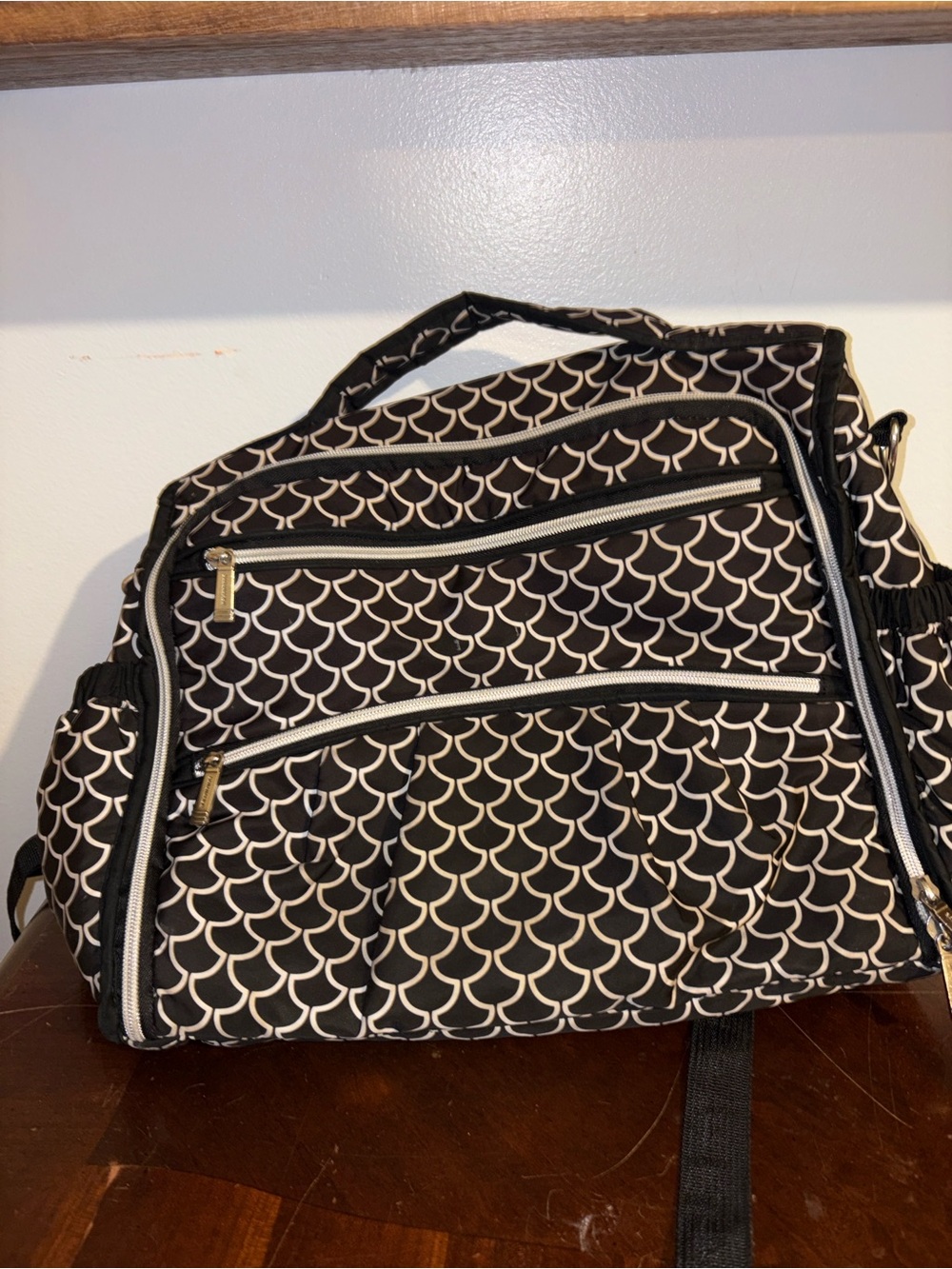 Black & White Patterned  diaper Bag